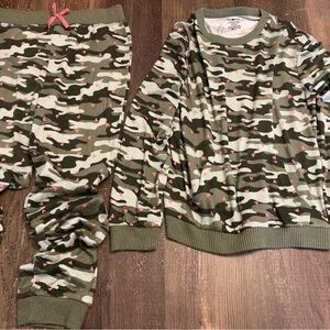 Abella Green and Pink Camouflage Pajama Set